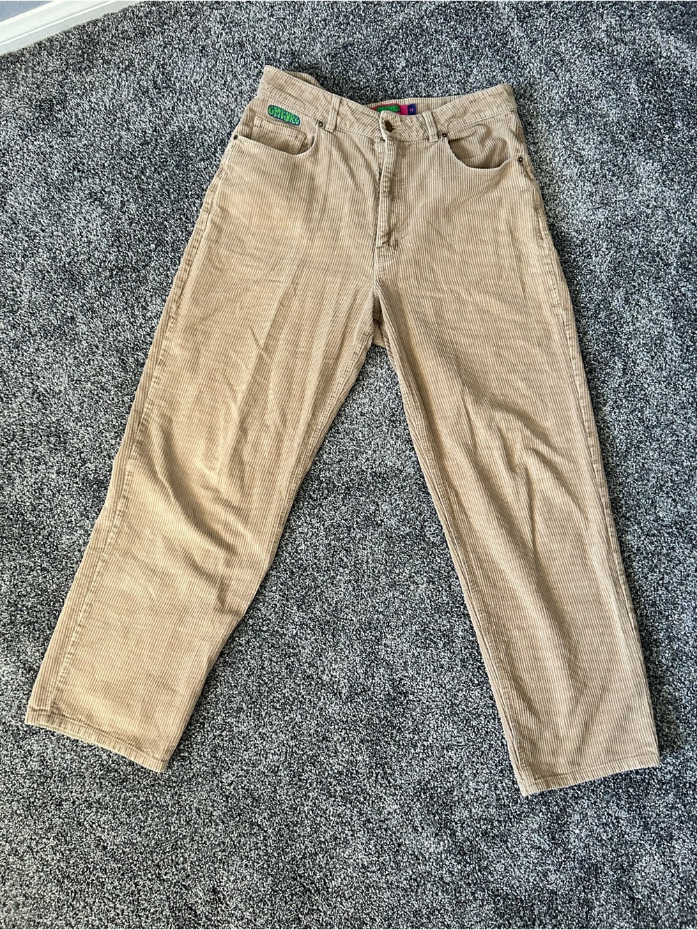 Corduroy Straight-Leg Pants in Tan - Women